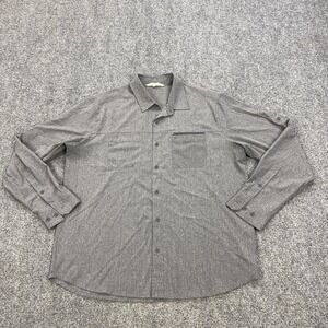 Ultimate Terrain Shirt Mens XL Gray Solid Stretch Long Sleeve Button Up Casual